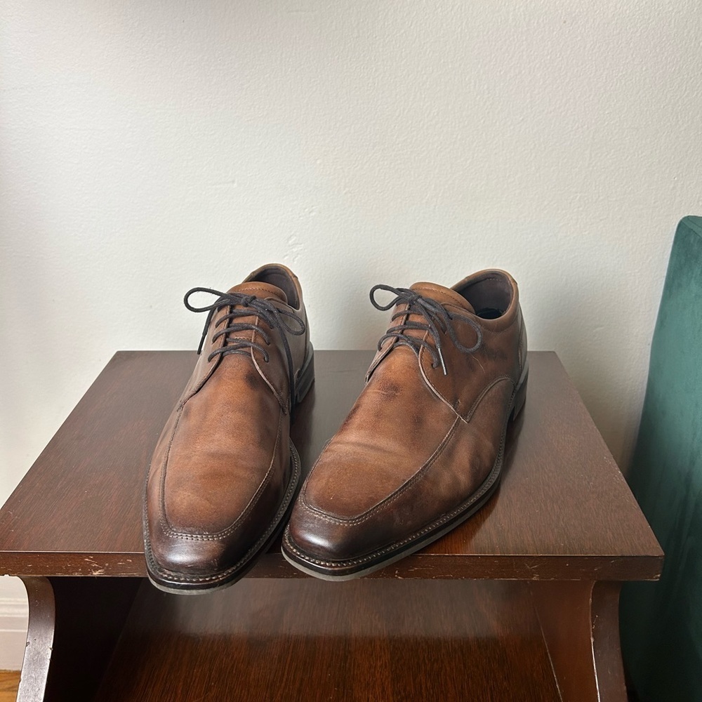 Men's Ecco Calcan Apron Toe Tie Oxford Dress Shoes Size 12